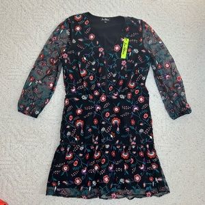 Sam Edelman Embroidered Long Sleeve Dress Size 12
